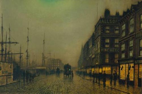 Atkinson Grimshaw Liverpool Quay by Moonlight